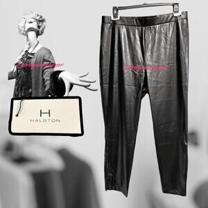 H by Halston Faux Leather Black Leggings size XL New With Tags